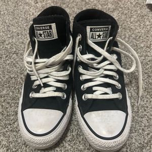 Black midtop converse